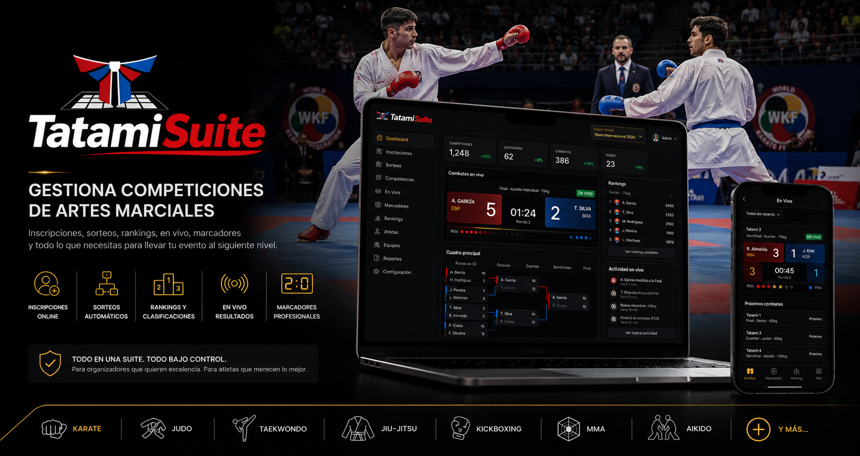 TatamiSuite — Gestiona competiciones de artes marciales